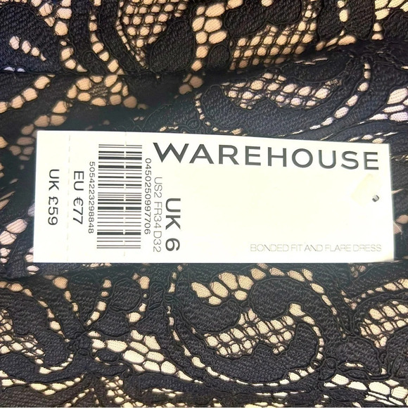 NWT warehouse brand dress size  2 black lace - Picture 3 of 8